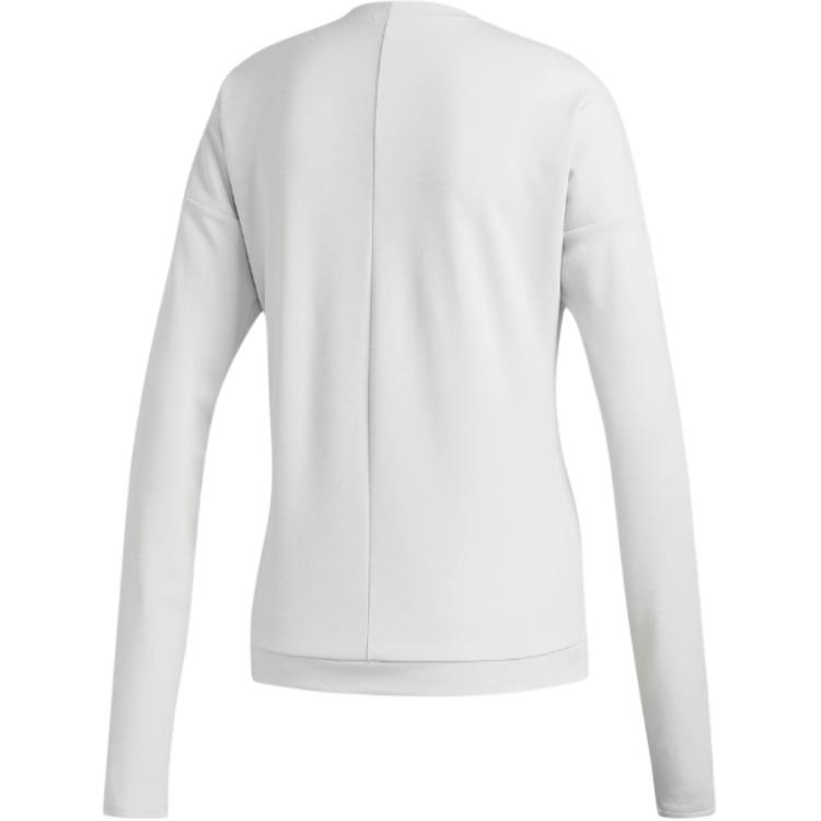Adidas Comfortable Solid Color Crew Neck Sweatshirt Women Tops White DQ1918