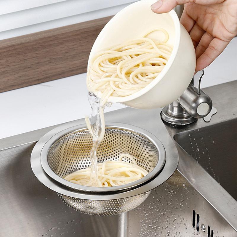 Cesto Drenante per Lavello da Cucina Appeso Rete in Acciaio Inox Forma di Cigno Colino Drenante Cestello Accessori da Cucina
