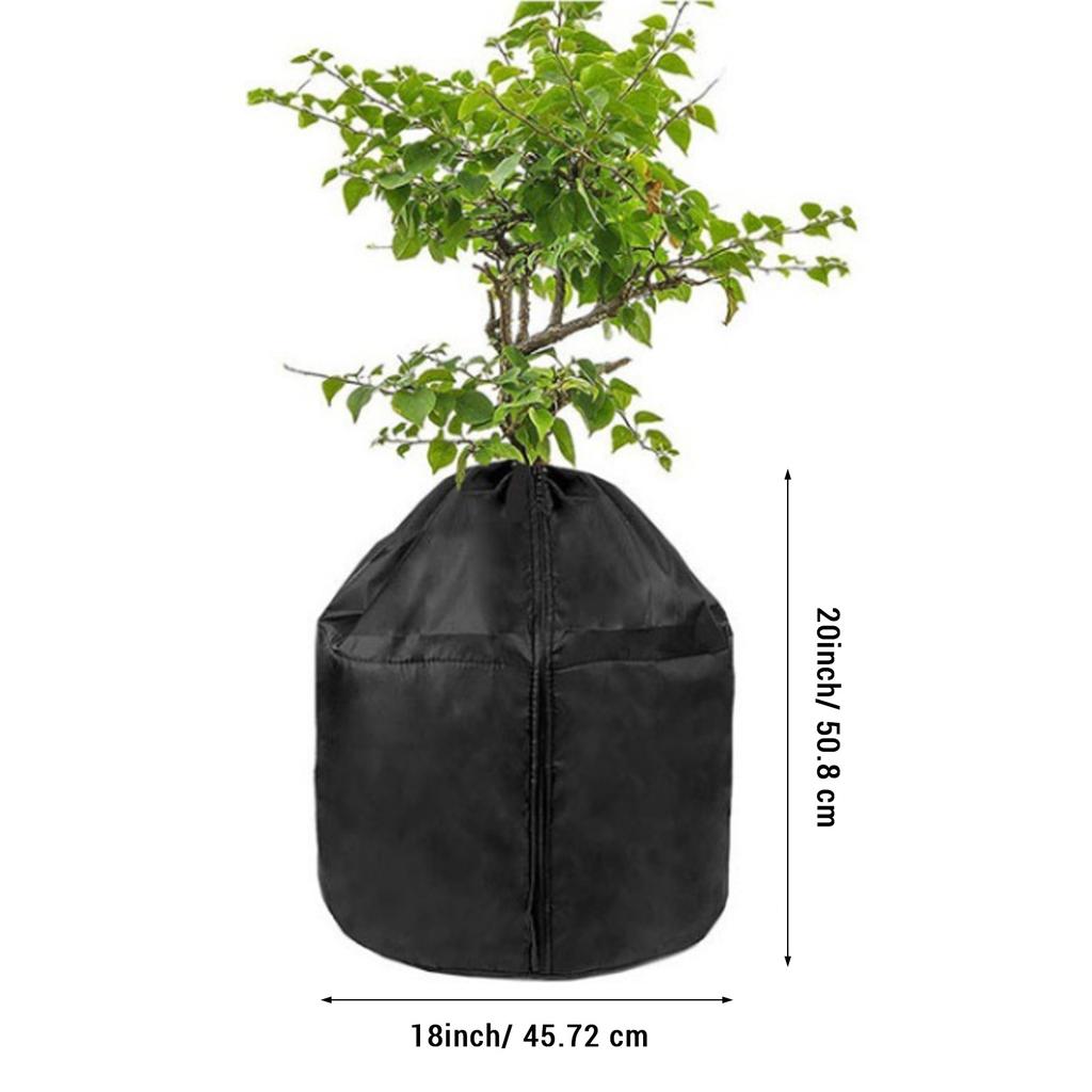 Plant Covers Freeze Protection Garden Pot Protector Covers with Zipper Drawstring for Winter Outdoor Fruit Trees Potted Plants D18xH20 Inch