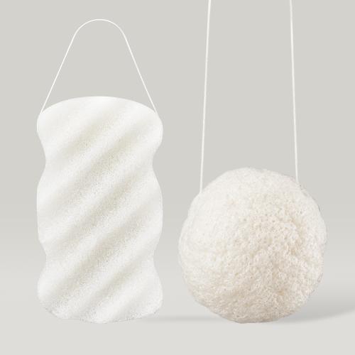 2 Types of Konjac Sponges (For Body & Face)