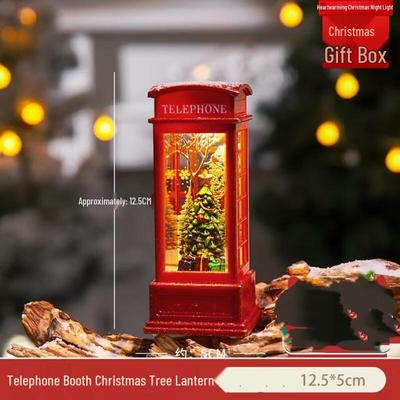 Decorative Christmas Telephone Booth Lanterns (Set of 2)