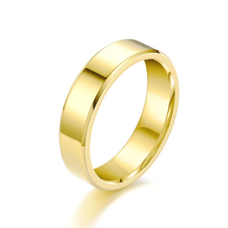 

Кільце з полірованої нержавіючої сталі/титану з подвійними скошеними краями 4 мм/6 мм/8 мм - Європейський та американський стиль Size 6