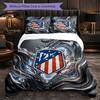 Set Lenzuola Atletico Madrid Modello 3 Pezzi Morbida Copripiumino in Microfibra con Federe per Camera da Letto