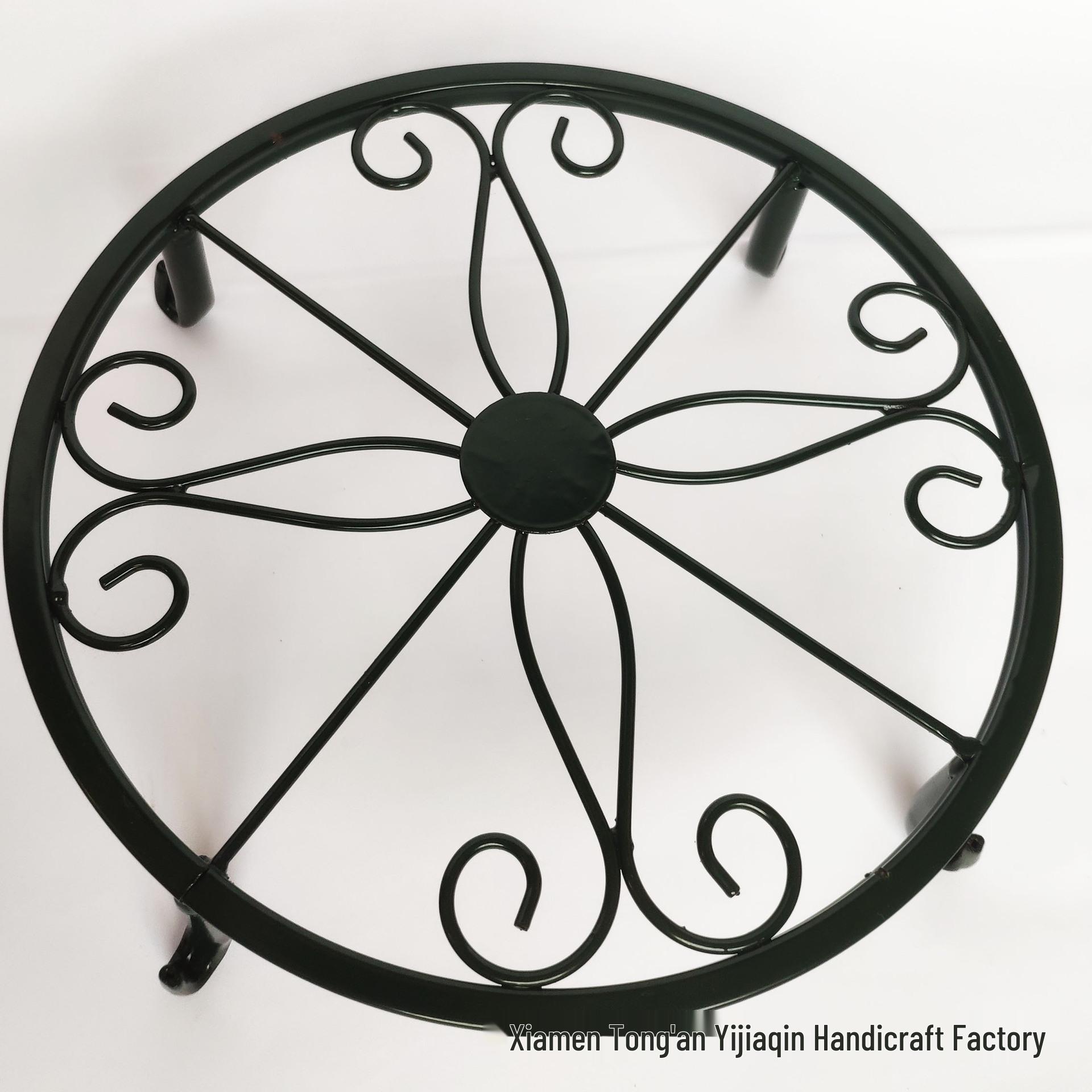 

Мінімалістична кована залізна підставка для квітів для вітальні або балкона - Підлогова полиця для однієї рослини для невеликих рослин 23x12