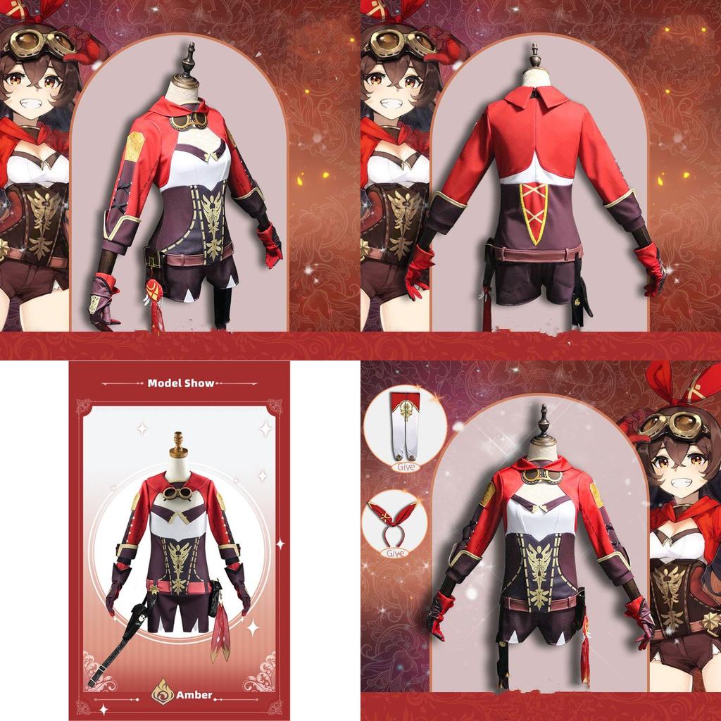 Stunning Amber Suit Cosplay Costume For Genshin Impact Fans!