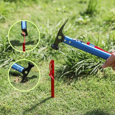 Cool Camping Survival Tool Camping Hammer Multi-function Tool Aluminum Alloy Nail Pile Hammer Travel Outdoor Camping Supplies