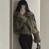 Women's High-End One-Piece Suede Fur Jacket: Autumn/Winter Loose, Thickened Motorcycle Style
