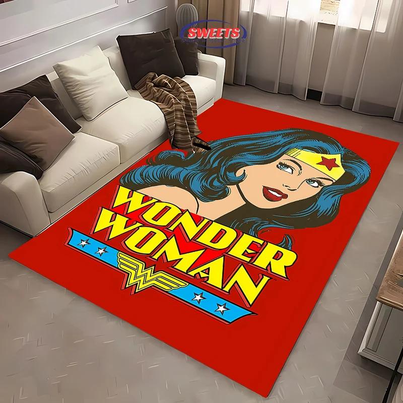 DC Wonder Woman Area Carpet,Living Room Bedroom Children's Room Sofa Mat,Four Seasons Available Doormat Floor Anti-slip Rug,Gift