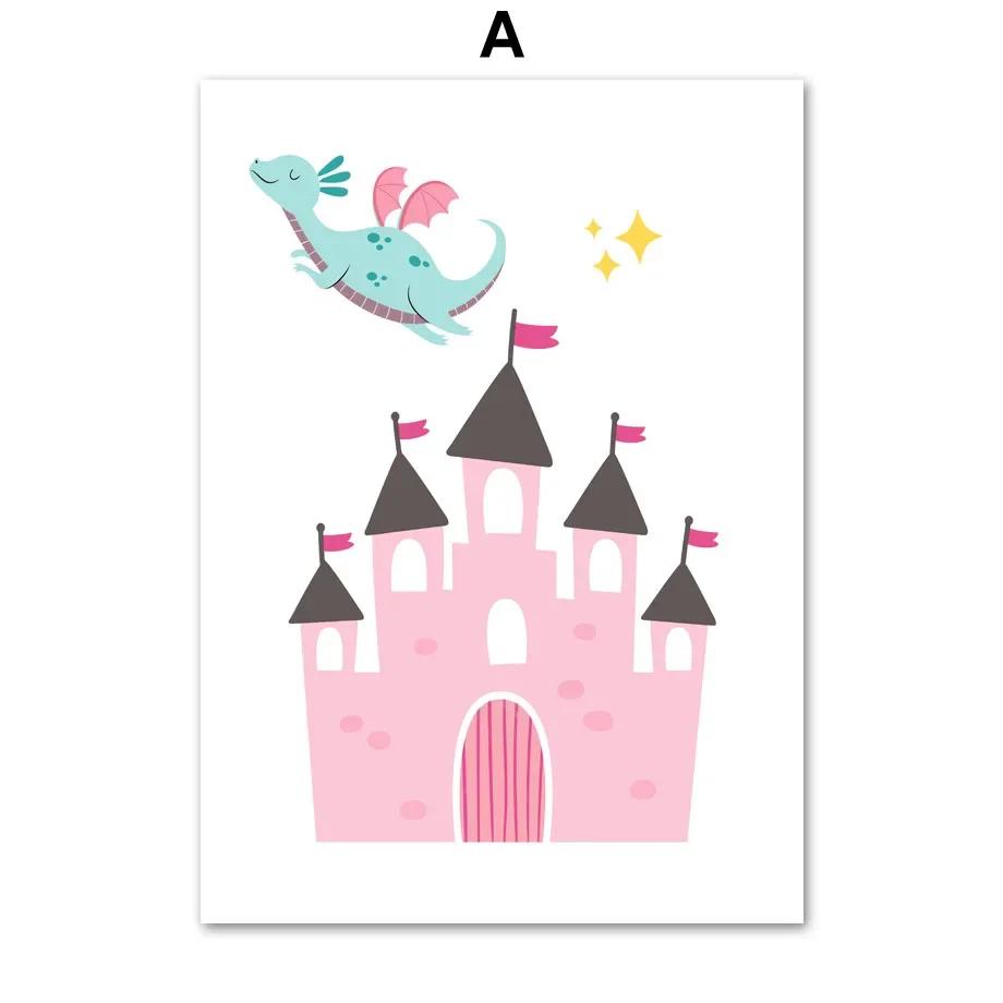 

Kawaii Unicorn Castle Princess Girl Flower Poster Numbers Alphabet Детская настенная живопись Картина на холсте Картина для детской комнаты Декор для детской комнаты 21x30cm No Framed