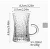 Turkish Coffee Glass Cup Set European Style Textured Glass Handle Small Capacity 120ml Durable Heat Resistant Beverage Drinkware