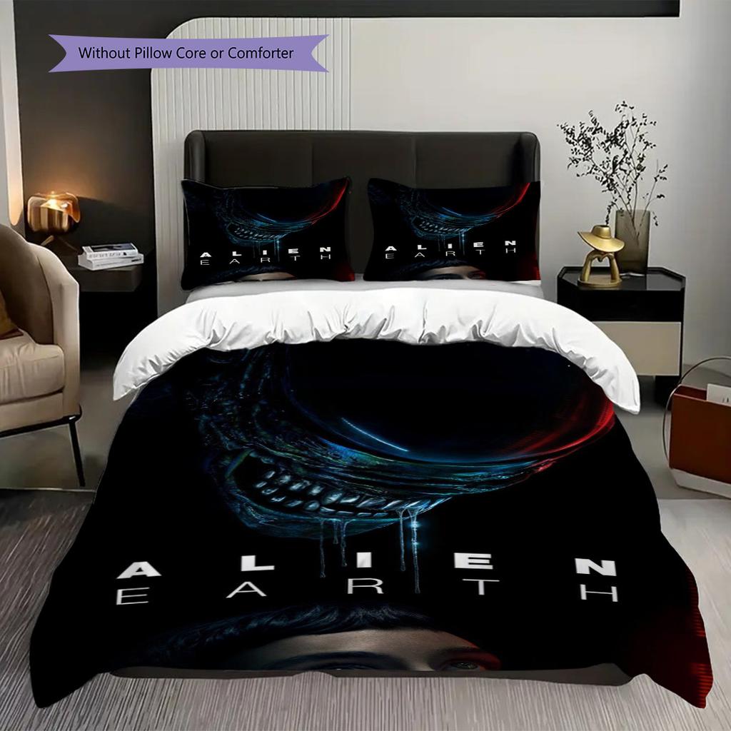 Alien Earth Unknown Threepiece Set 1 Duvet Cover 2 Pillowcase Without Core Soft And Comfortable Christmas Birthday Gift Bedding Set