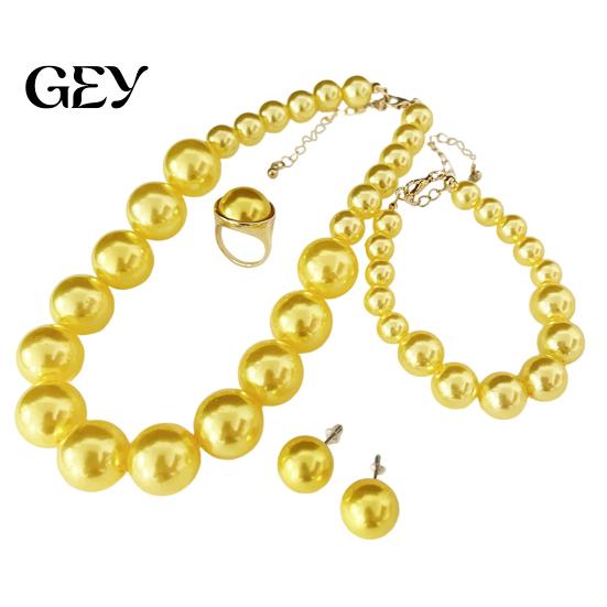 Faux Pearl Earrings Set 3Pcs/Set Imitation Pearls Jewelry Set, Adjustable Length Choker Necklace with Ear Studs Bridesmaid And Bracelet, for Weddings