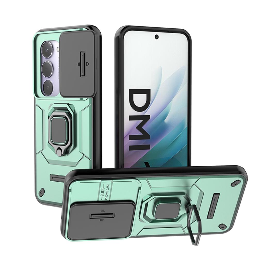 

For Xiaomi Redmi 15 4G 171mm Case Slide Camera Protect Phone Case For Redmy 15 Redmi15 4G Magnetic Ring Holder Armor Back Cover For Redmi 15 4G зелёный