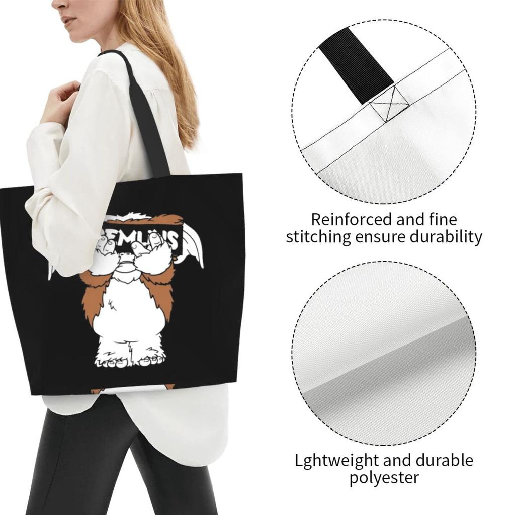 [Monira] Gremlins Shopping Bag, Eco Bag, Tote Bag, Multifunctional, Shopping Bag, Convenience Store Bag, Foldable, Large Capacity, Lightweight, Waterp