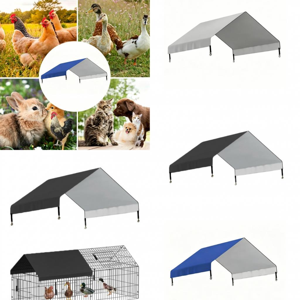 Tarp Chicken Coop Cover Replacement Sun Protection Shade Cloth Duck for Farm Enclosures