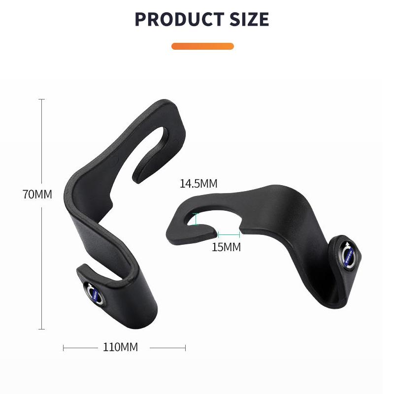 1/2Pcs Car Seat Back Hooks Portable Storage Holder For Volvo AWD V60 V40 XC90 S60 XC60 S90 V90 CX70 XC40 C40 C70 EX90 Rdesign