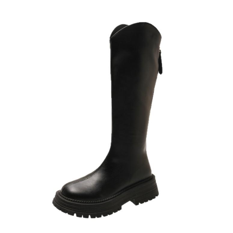 Thick-soled boots Children's 2025 new autumn British style but knee knight boots Small height-increasing boots