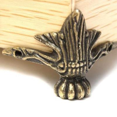 4 Stück/Set Antik Messing Schmuck Truhe Holz Box dekorative Füße Bein Eckenschutz Vintage