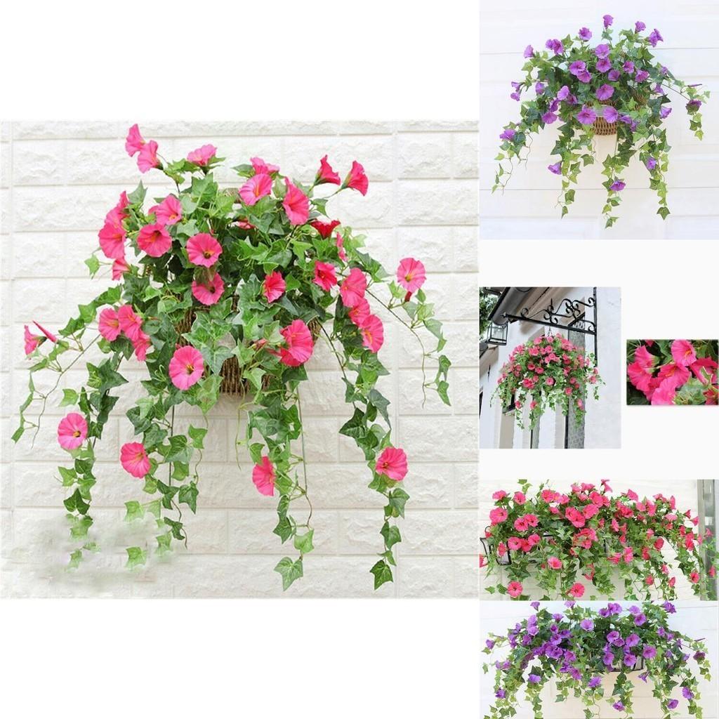 Vibrant Artificial Fake Silk Morning Glory Flower Vine For Stunning Home Wall Decor