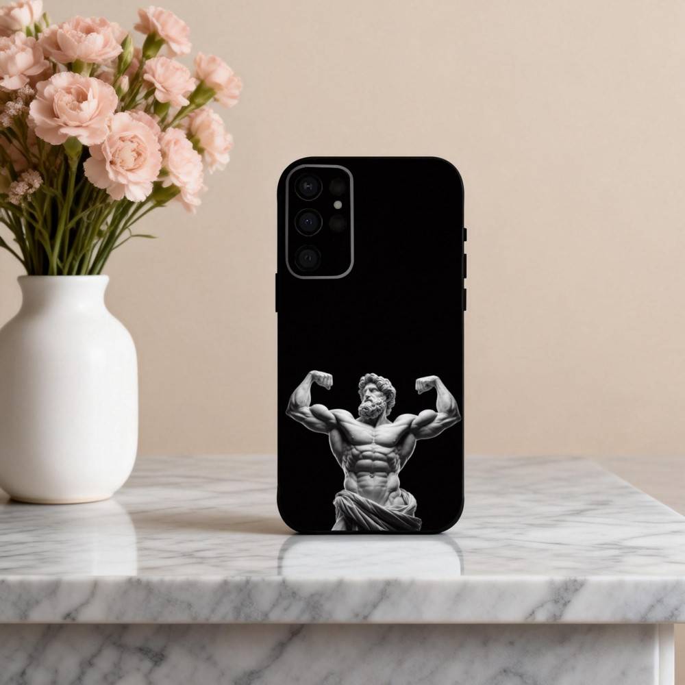 

Greek M-Mythology Statue Fitness GYM Phone Case For Samsung S25,24,23,22,30,21,10,9,Ultra,Plus,Lite,FE,4,5 G Soft Black Case Samsung S22ULTRA5G