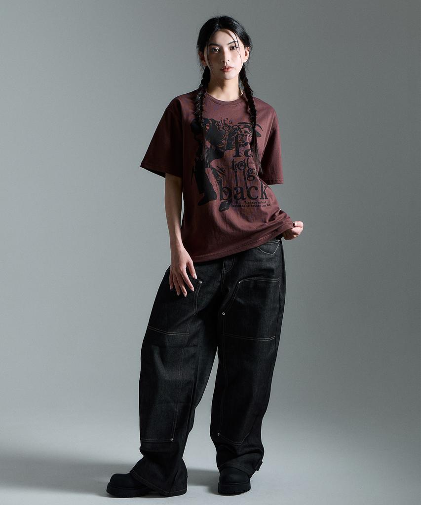 Nasttingijeubeleoldaenmi Vintage Artwork Tee_Brown