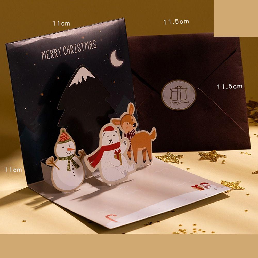 Christmas Tree Christmas Pop-Up Cards Thank You New Year Greeting Cards  Festivital Gifts
