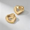 Wind Metal Love Earrings Women's Light Luxury High-end Hollow Stud Earrings Niche Design Exaggerated Earrings