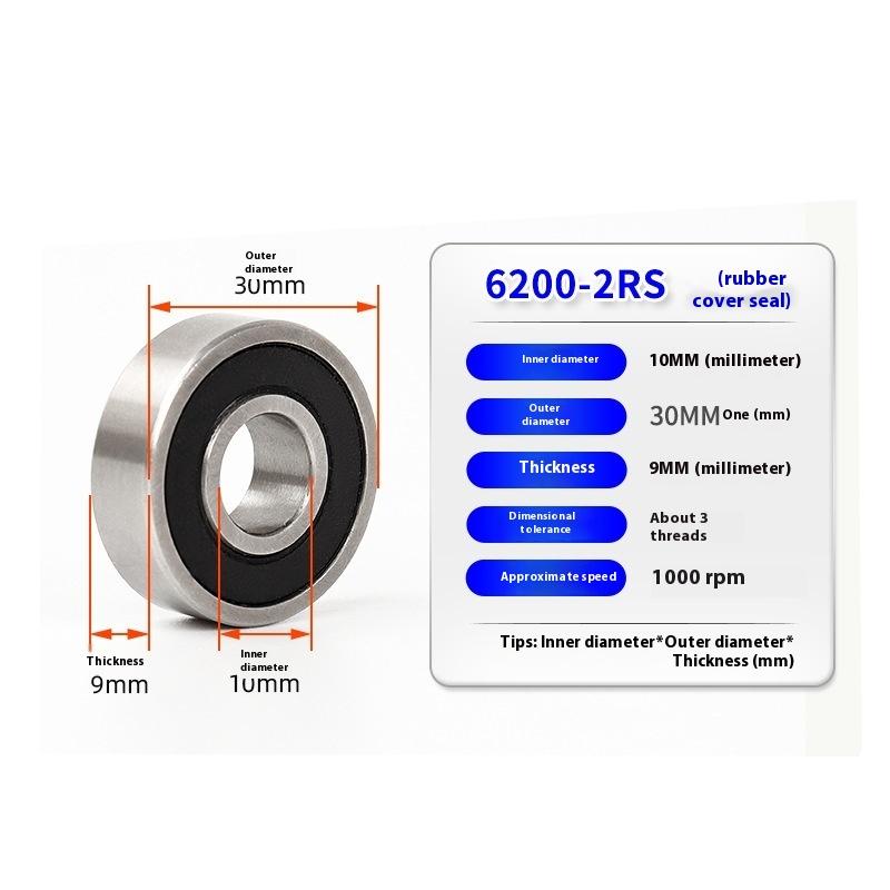 

2 шт. Хромована сталь Радіальні кулькові підшипники 6200 6201 6202 6203 6204 6205 6206 2Rs Rs 6200Rs 6201Rs 6202Rs 6206Rs Підшипник