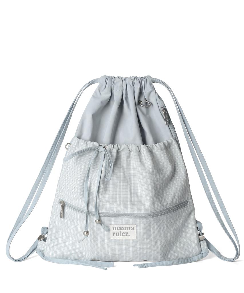 Masmarulez Ribbon Gym Sack_Check Fog Blue