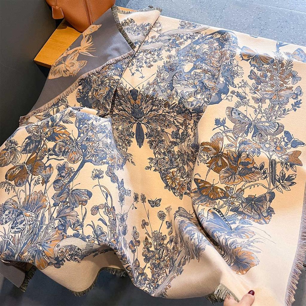 2024 Cashmere Winter Scarf Women Warm Thick Pashmina Designer Print Horse Shawls Wraps Lady Soft Blanked Scarfs Bandana