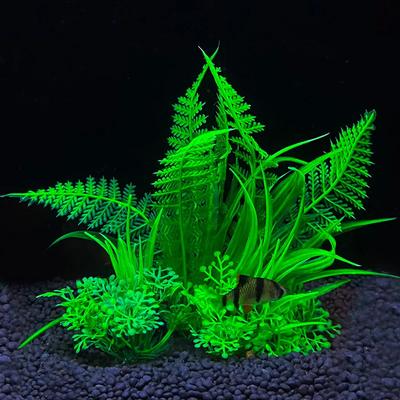 Plantas artificiales subacuáticas de plástico para acuario, pecera, arbusto acuático falso, hierba verde, simulación de visualización, decoración.