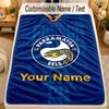Flannel BlanketParramatta Eels Custom Name Text Personalized Soft Warm Throw Blanket Home Decor Gift