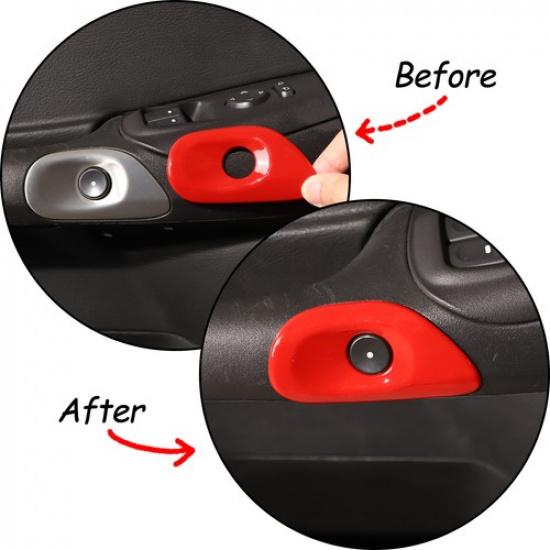 Red ABS Interior Door Switch Button Frame Cover Trim For Corvette C6 2005-2013