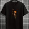 Summer Unisexs Adult American Style Rose Flower Print Cotton Breathable Shortsleeved Simple Tshirt Loose And Comfortable