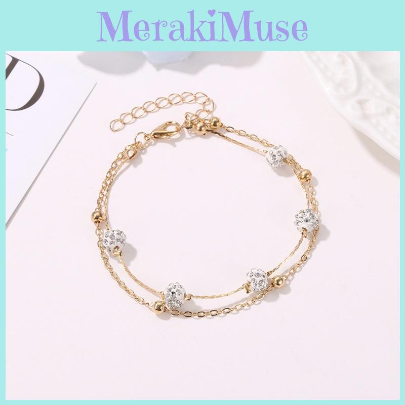 Bracelet Simple Ankle Women Overgild Color Anklet Foot Jewellery Stone Chain