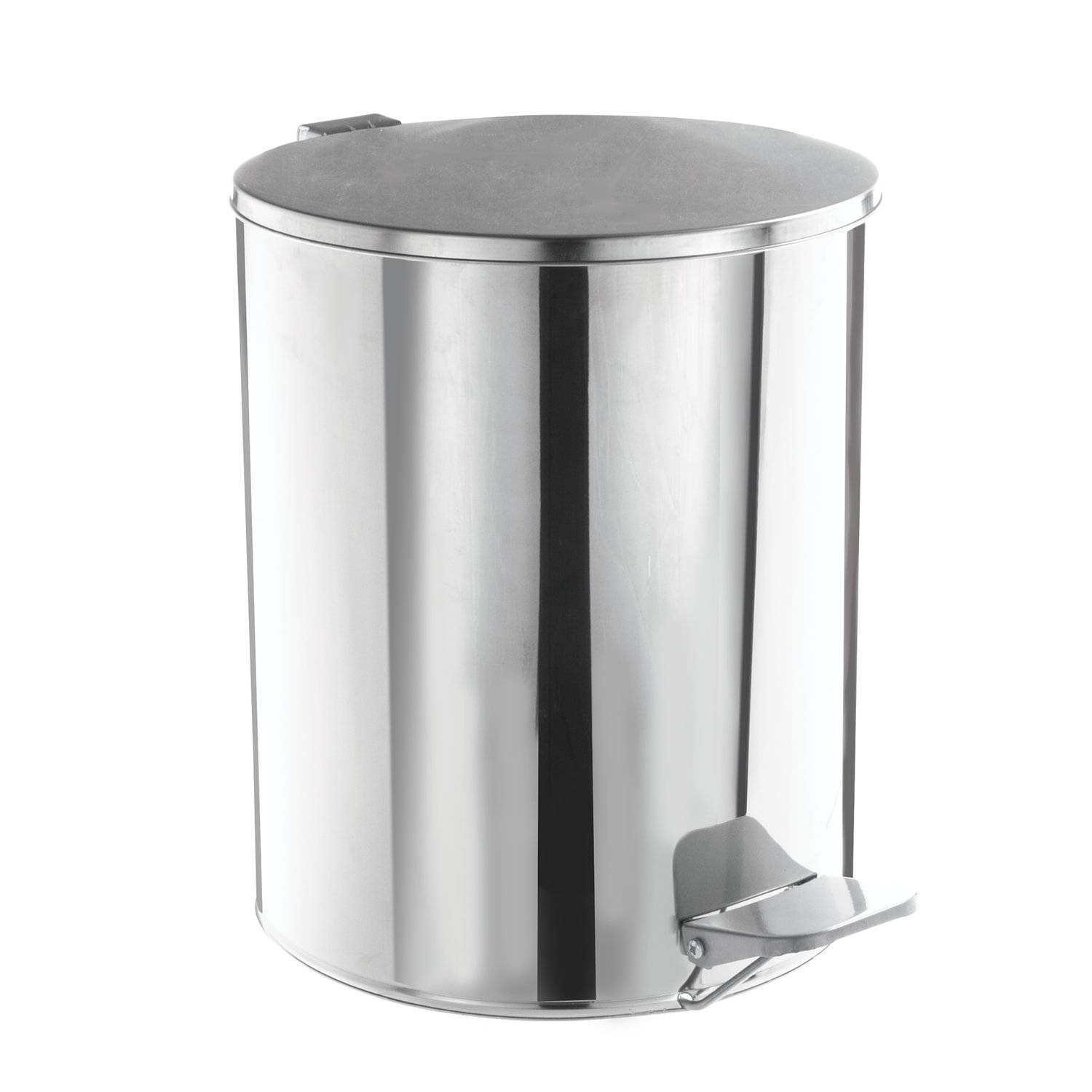 

Урна для мусора с педалью, титан, зеркало, 15 литров