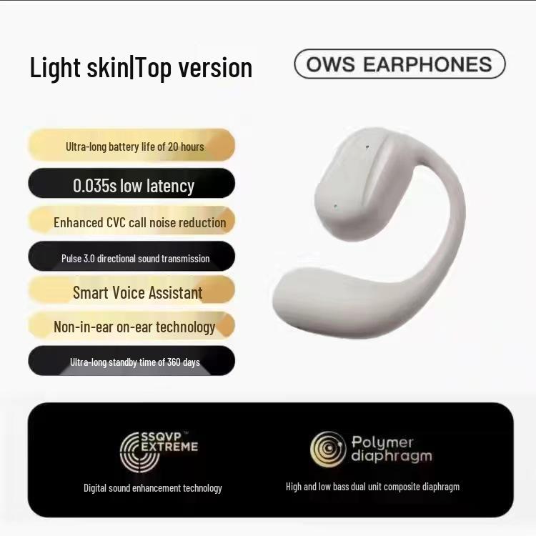 

YJ77 Bluetooth-гарнитура с открытым ухом и заушным креплением, с технологией костной проводимости Boxed