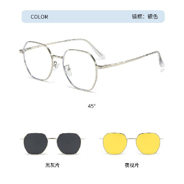 New Summer Polarized Magnetic Clip-On Sunglasses for Men and Women, Dual-Use Polygonal Patch Sunglasses, Can Be Paired with Prescription Glasses
