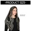 Elegant Lace Embroidered Floral Head Scarf For Church Prayer And Religious Ceremonies Soft Polyester Religious Scarf
