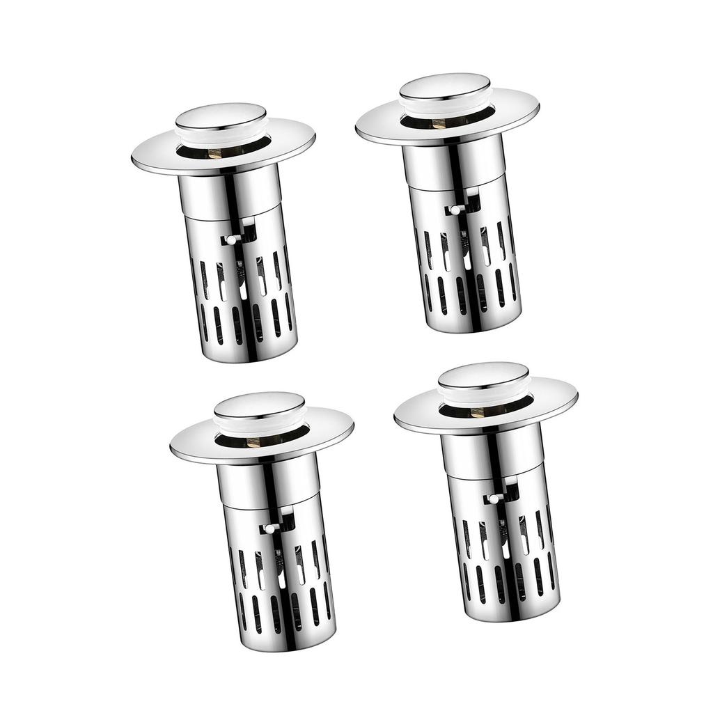 Badezimmer Waschbeckenstöpsel Pop-Up Ablauf Sieb mit herausnehmbarem Stahlkorb Haarfänger Einfache Installation für Haushalt