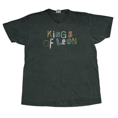 Vintage Kings Of Leon Shirt Mannen Large Zwart Y2K Tour Concert Indie Rock Band Tee