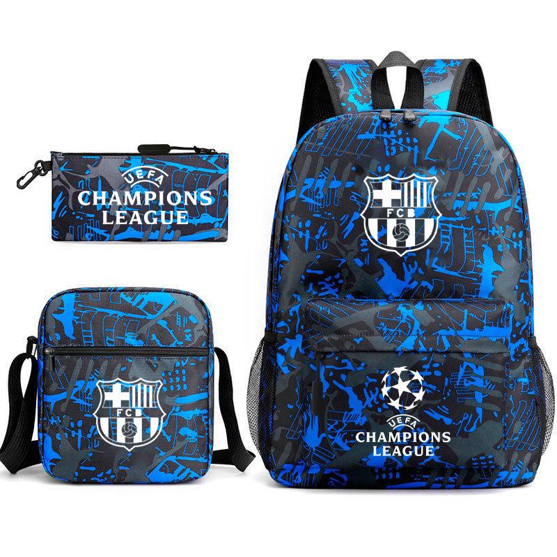 Zaino da Tifoso di Calcio per Bambini e Ragazzi Manchester United Semplice Casual Zaino Giornaliero Borsa a Spalla con Astuccio
