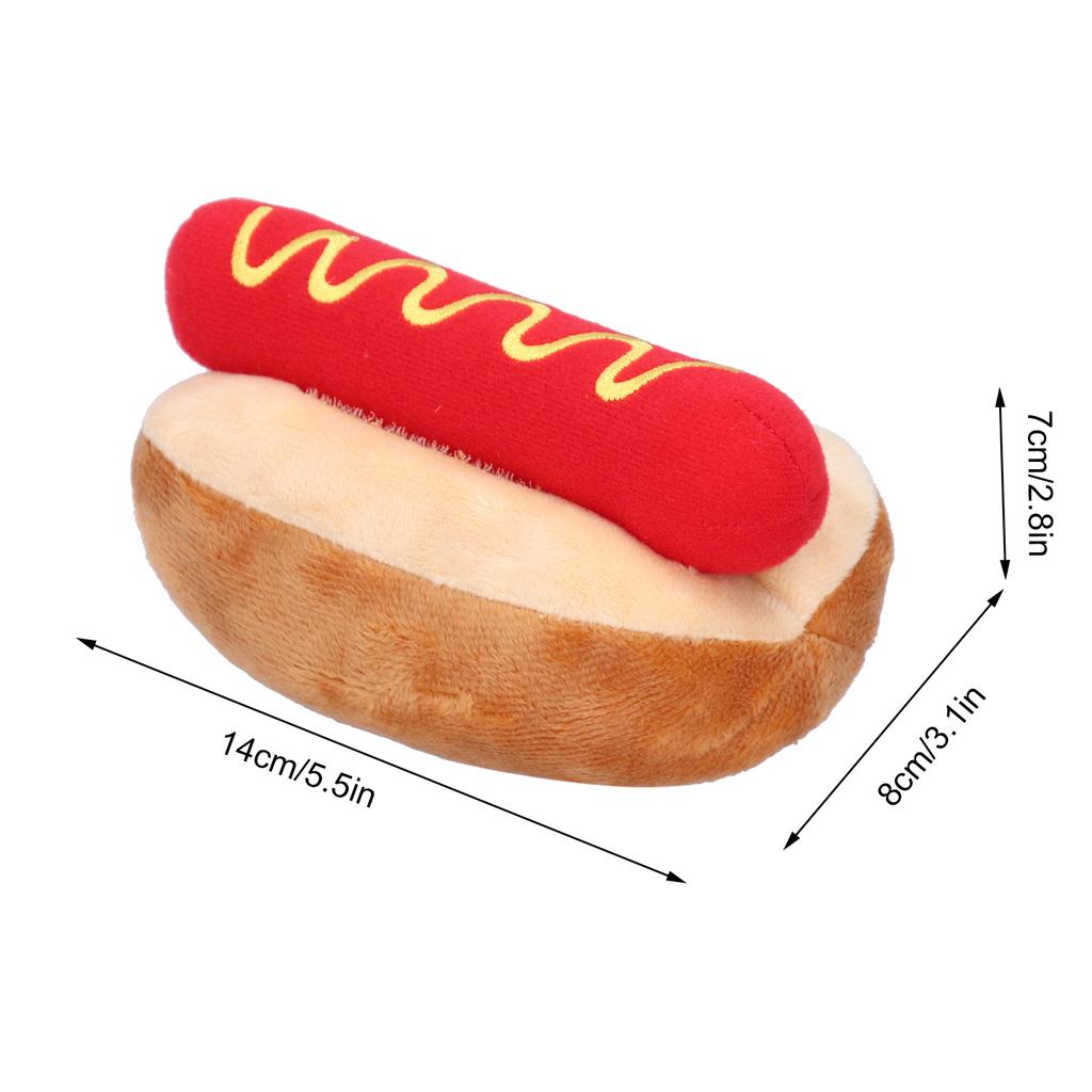 Morbido Giocattolo Cane Peluche Forma Hot Dog Staccabile Suono Bambola Raffinata Giocattoli Per Gatti Cani