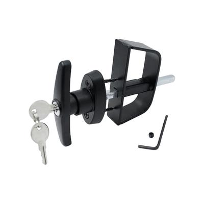 Kit de verrouillage de porte de remise avec poignée en T et 2 clés, serrure de porte de 5-1/2" pour maisonnettes, poulaillers, camping-cars