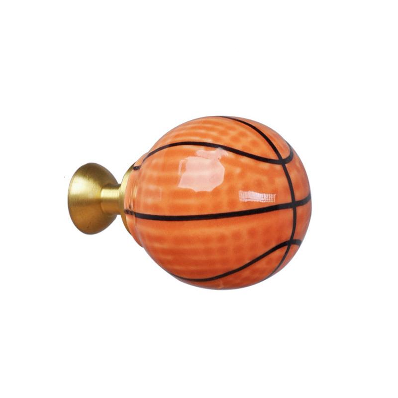 Cartoon Basketball Football Cabinet Door Handle Drawer Knobs Single Hole Ceramic Pulls Kitchen Wardrobe Furniture Handles