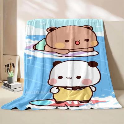 Cartoon Print Bubu And Dudu Soft Plush Flannel Blanket Living Room Bedroom Bed Couch Picnic Blanket