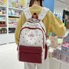 Star Print Women's Backpack Color Block Student Schoolbag Travel Backpack