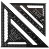 Set of 2 Black Triangle Circular Saw Rulers for 45 Degree Marking Carpentry Combination Triangle Ruler for Drill Suitable for DIY Aluminum Alloy