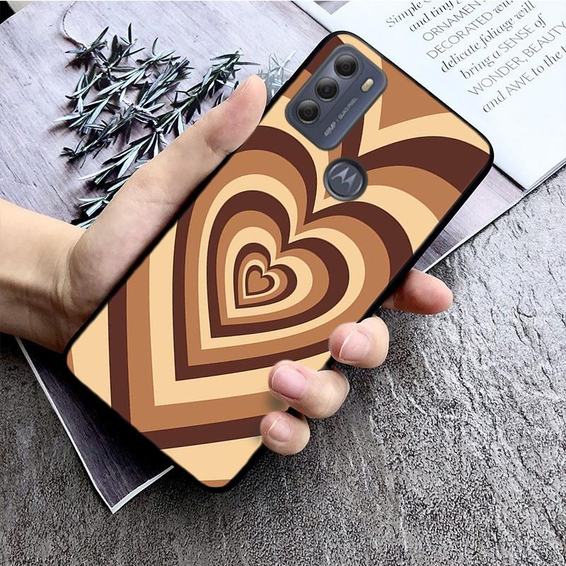 Latte Love Kaffe Hjerte Deksel for Motorola Moto Edge 20 Edge 20 Lite E7 Power E40 E20 One Action G10 G Play G22 G52 G60 E32 G8