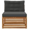 Outdoor Middle Sofa Solid Acacia Wood Natural